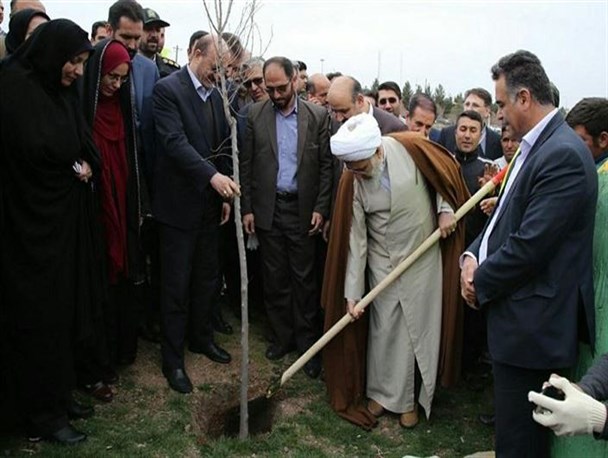 تعدادی نهال در منزل خانواده "شهید جواهری" غرس شد