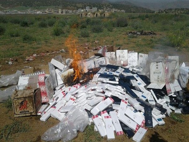 160 هزار نخ سیگار خارجی و 1200 بطری انواع مشروبات الکلی  در بانه امحا شد