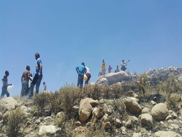 آتش سوزی مزارع کشاورزی روستای کتج در لنده +تصاویر