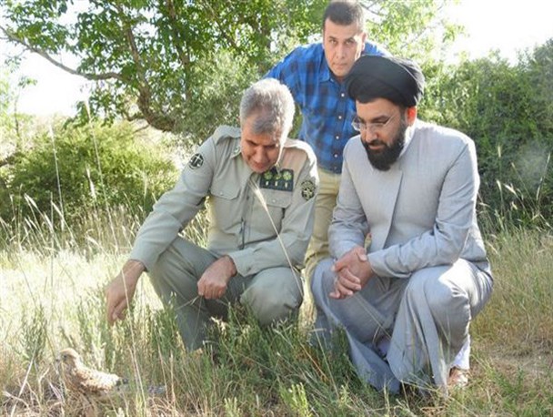 رها سازی دو بهله پرنده شکاری باحضورامام جمعه شهرستان آبیک