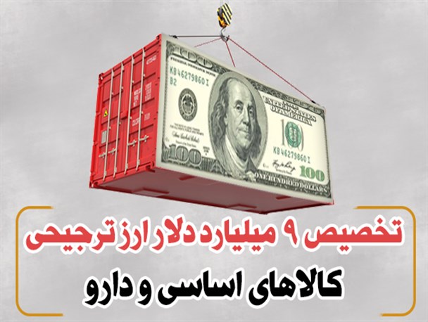 فتونیوز/ تخصیص ۹ میلیارد دلار ارز ترجیحی کالاهای اساسی و دارو