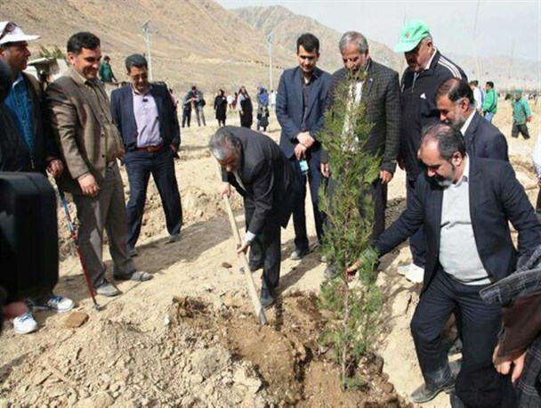 غرس نهال توسط اعضای شورای اسلامی کلانشهر اراک+تصاویر