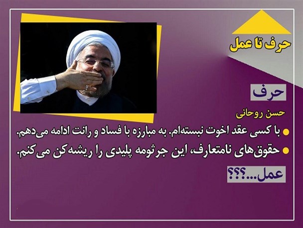 حرف تا عمل آقای رئیس جمهور؟!