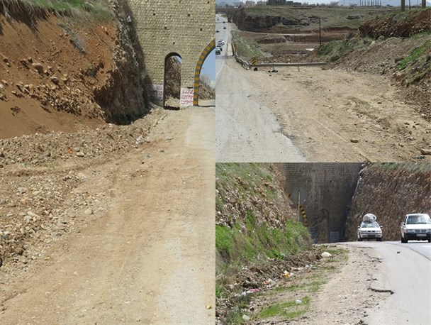 جمع آوری و پاک سازی نخاله های ساختمانی از روی پل بنسنجان + تصاویر