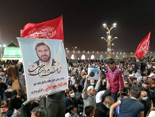 مراسم وداع با شهید اصلانی در حرم رضوی
