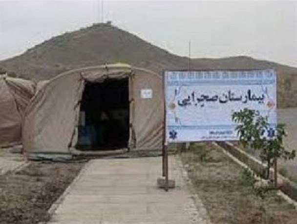 برپایی بیمارستان صحرایی شهید جنگی زهی درتنها بندر اقیانوسی ایران