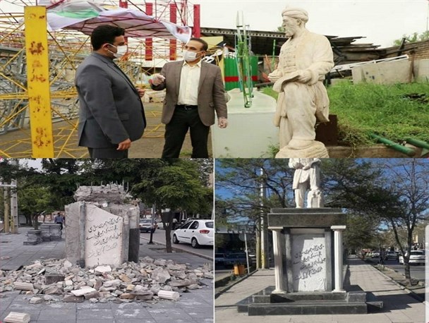 تخریب مجسمه فردوسی در شهر قزوین صحت ندارد