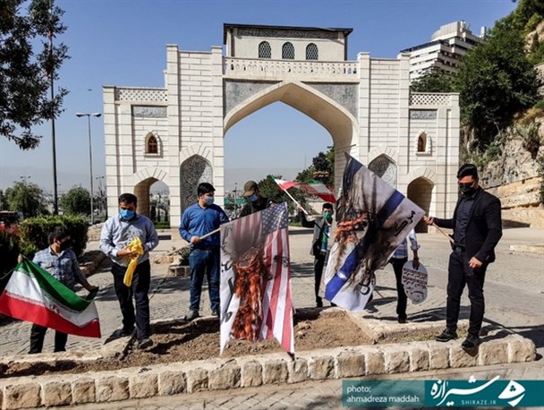 ابزار انزجار ملت ایران از اشغالگران قدس/ پرچم رژیم صهیونیستی و آمریکا در سراسر ایران به آتش کشیده شد+تصاویر