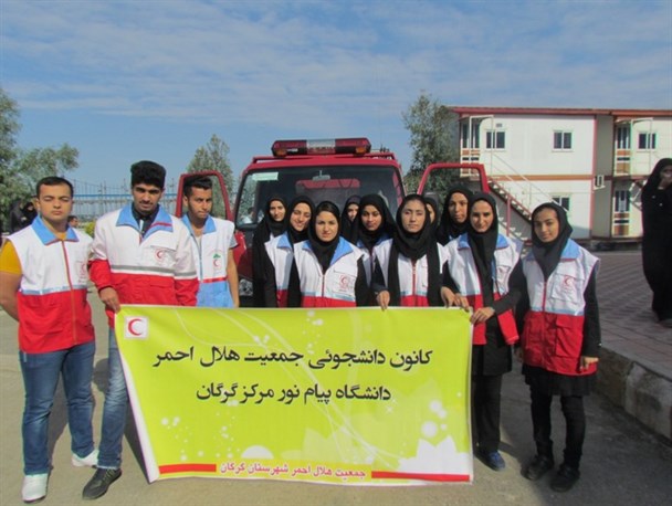 مانور اطفاء حریق دانشگاه پیام نور استان گلستان