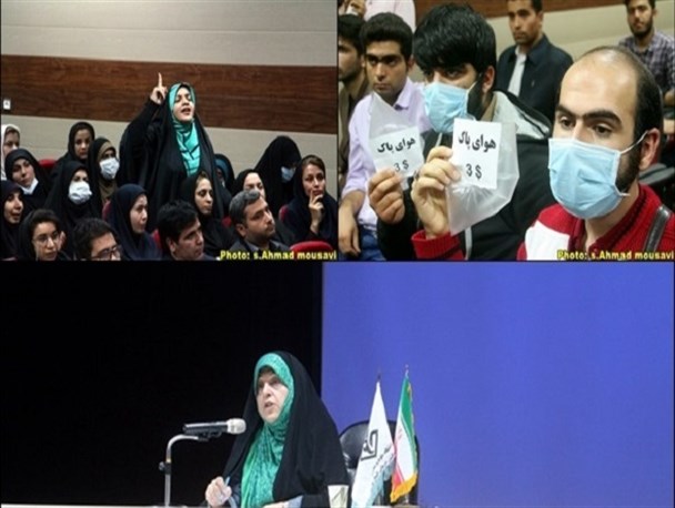 استقبال دانشجویان بوشهری با ماسک از معصومه ابتکار + حواشی و تصاویر