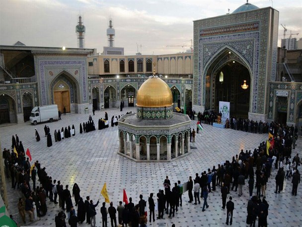 حمایت یک‏صدای زائران حرم رضوی از مقاومت مردم فلسطین