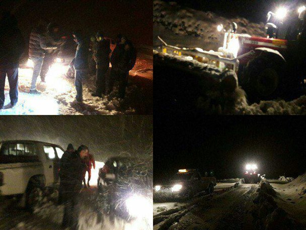 غافلگیری مسافران در برف و کولاک عمارلوی رودبار/ نجات مسافران در راه مانده روستای یکنم+ تصاویر