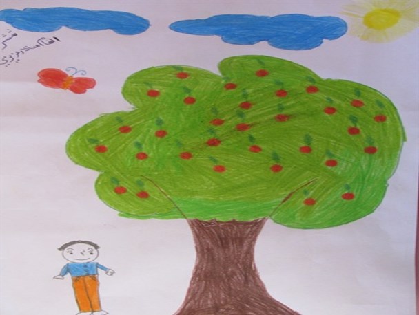 ترسیم درخت کاری و حفظ منابع طبیعی در نقاشی های دانش آموزان کمیجانی +تصاویر