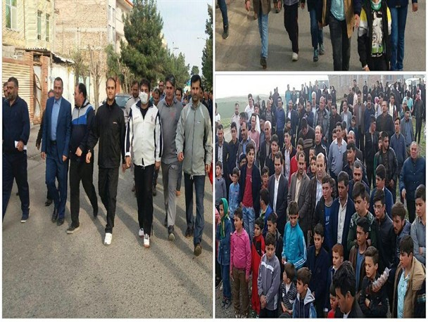 همایش پیاده‌روی خانوادگی در اصلاندوز برگزار شد+عکس