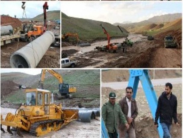 بازگشایی مسیر ۵۰ روستای دلفان توسط سپاه/ آغاز احداث پل‌های موقت با کمک نیرو‌های جهادی +عکس