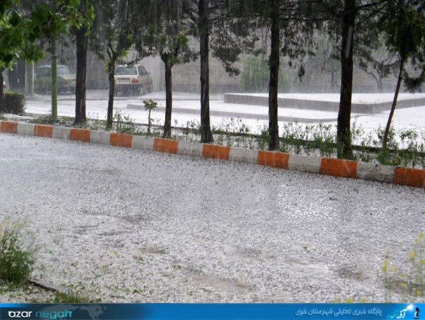 بارش شدید تگرگ و خسارت به محصولات‎باغی در خوی