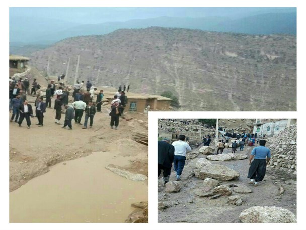 ​اسکان موقت ساکنان روستای سیل زده سید محمد لردگان در یک مدرسه
