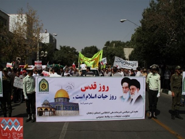 تظاهرات ضد آمریکایی – صهیونسیتی مردم زنجان در روز قدس/ روز قدس،مظهر استکبار ستیزی و مقاومت در برابر ظالمان جهان است