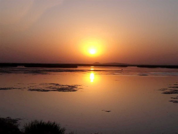 غروب زیبای خورشید در میاندوآب در یک روز گرم تابستانی/تصاویر