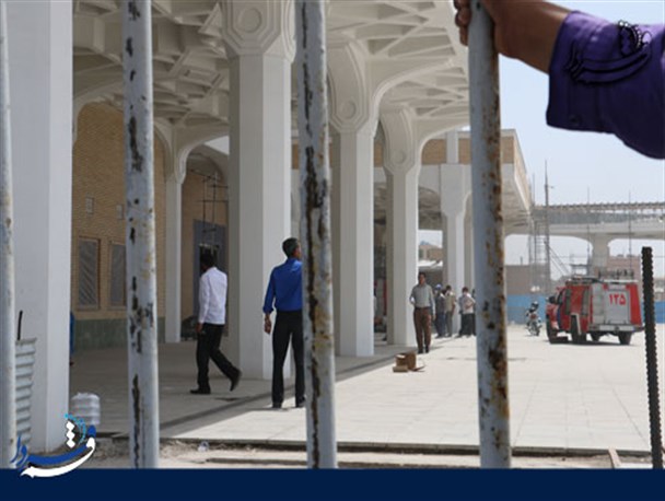 آتش سوزی در صحن شرقی حرم حضرت معصومه (س)