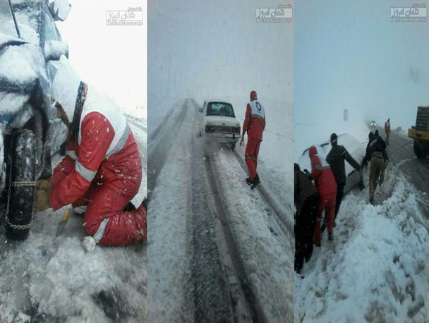 امداد رسانی به گرفتاران برف و کولاک در گردنه های گاماسیاب و گشور شهرستان دلفان