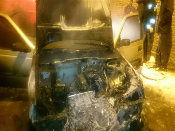 آتش گرفتن خودرو  در اخی جهان آذرشهر