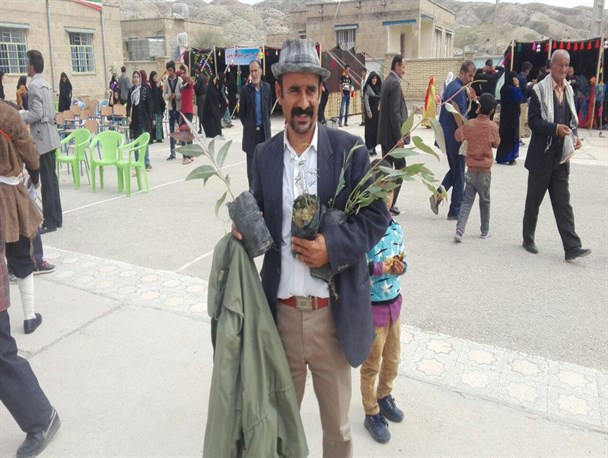 توزیع تعداد 300 اصله نهال اکالیپتوس در شهرستان لنده+تصاویر