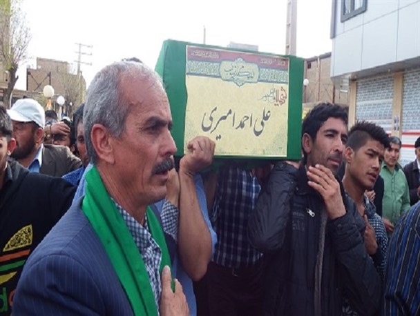 پیکر مطهر شهید مدافع حرم در بخش جلیل آباد پیشوا تشییع شد + تصاویر