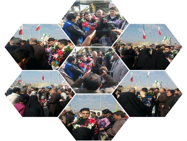 مراسم استقبال از قهرمانان تکواندو در استان همدان / گزار ش تصویری