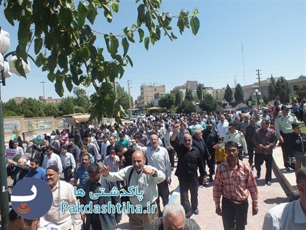 نمازگزاران پاکدشتی جنایات آل‌سعود را محکوم کردند+ تصاویر