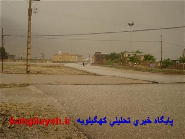 بارش شدید تگرگ در دیشموک+ تصاویر