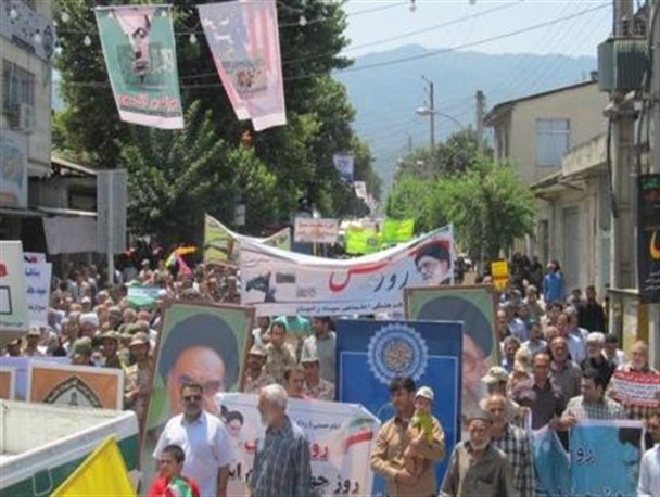 فریاد روزه داران رامیان در حمایت از مظلوم و نفرت از ظالم/ اسرائیل اینگونه ذلیل شد