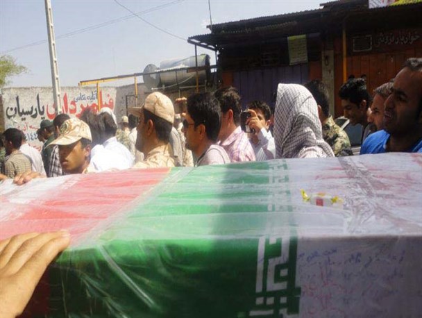 مراسم وداع با شهدای غواص گمنام در شهرستان کهنوج برگزار شد