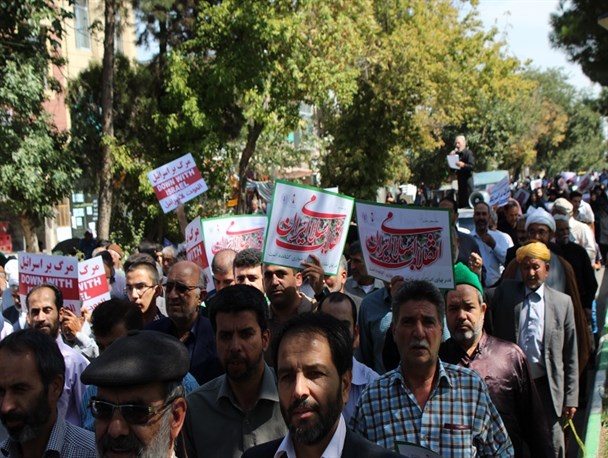 فریاد «مرگ بر آل‌سعود» و «مرگ بر آل‌خلیفه» در چناران + تصاویر
