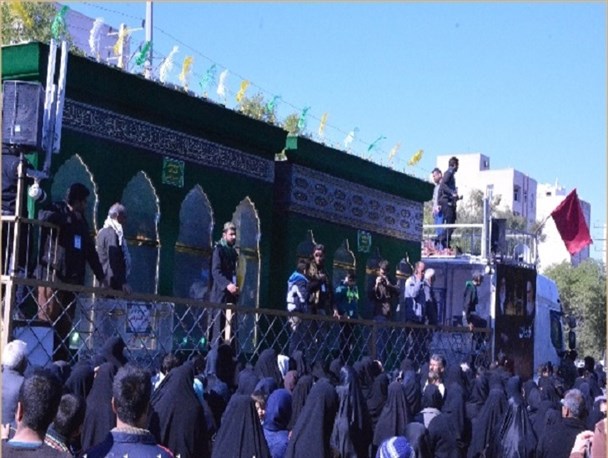 ضریح خیمه گاه امام حسین (ع) و حضرت قاسم (ع) وارد بوشهر شد + تصاویر