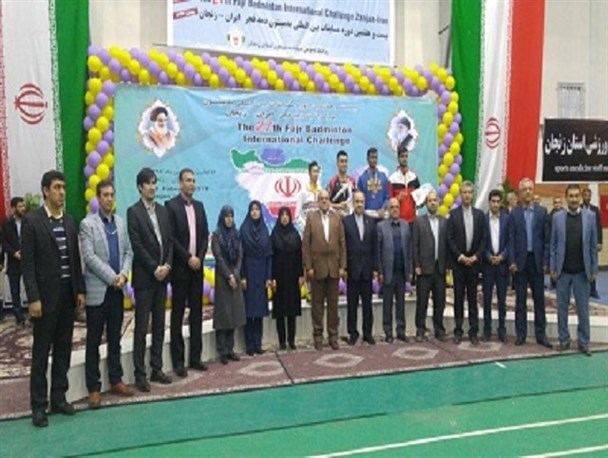 اختتامیه مسابقات بین‌المللی بدمینتون جام فجر در زنجان برگزار شد