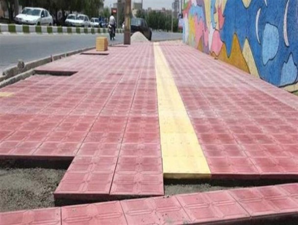 سنگفرش خطوط ویژه نابینایان در ماهان