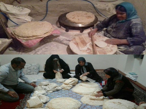 پخت نان زنان اردلی برای مناطق سیل زده کشور+تصاویر