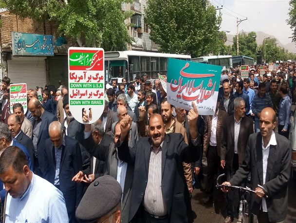 راهپیمایی دارالمجاهدین استان همدان در حمایت از بیانیه شورای عالی امنیت ملی