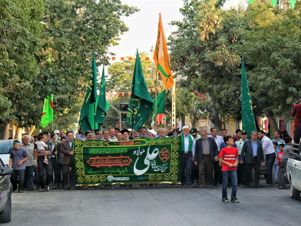 گزارش تصویری از مراسم استقبال از پرچم اهدایی حرم امیرالمومنین