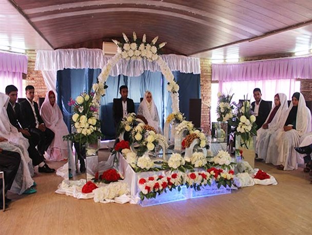 جشن ازدواج آسان هفت زوج در کنگان برگزار شد+ تصاویر