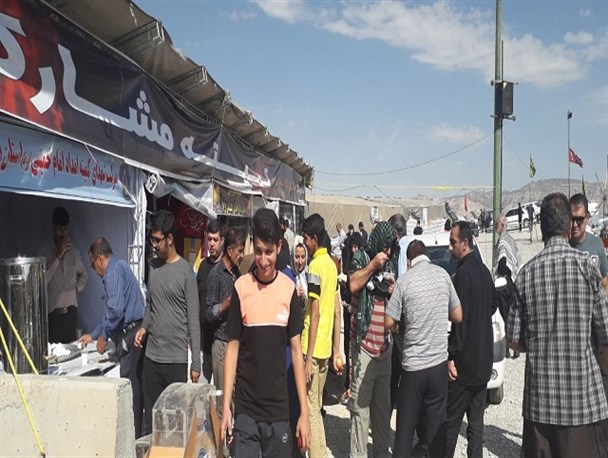 خدمات رسانی مواکب به زائرین در کمربندی شرقی ایلام