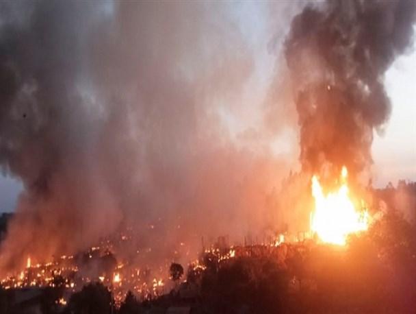 آتش بزرگ در اردوگاه مسلمانان روهینگیا؛ هزاران نفر آواره شدند