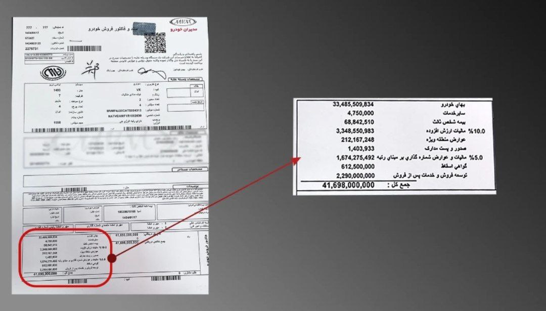 فیش واریزی برای مدیران خودرو