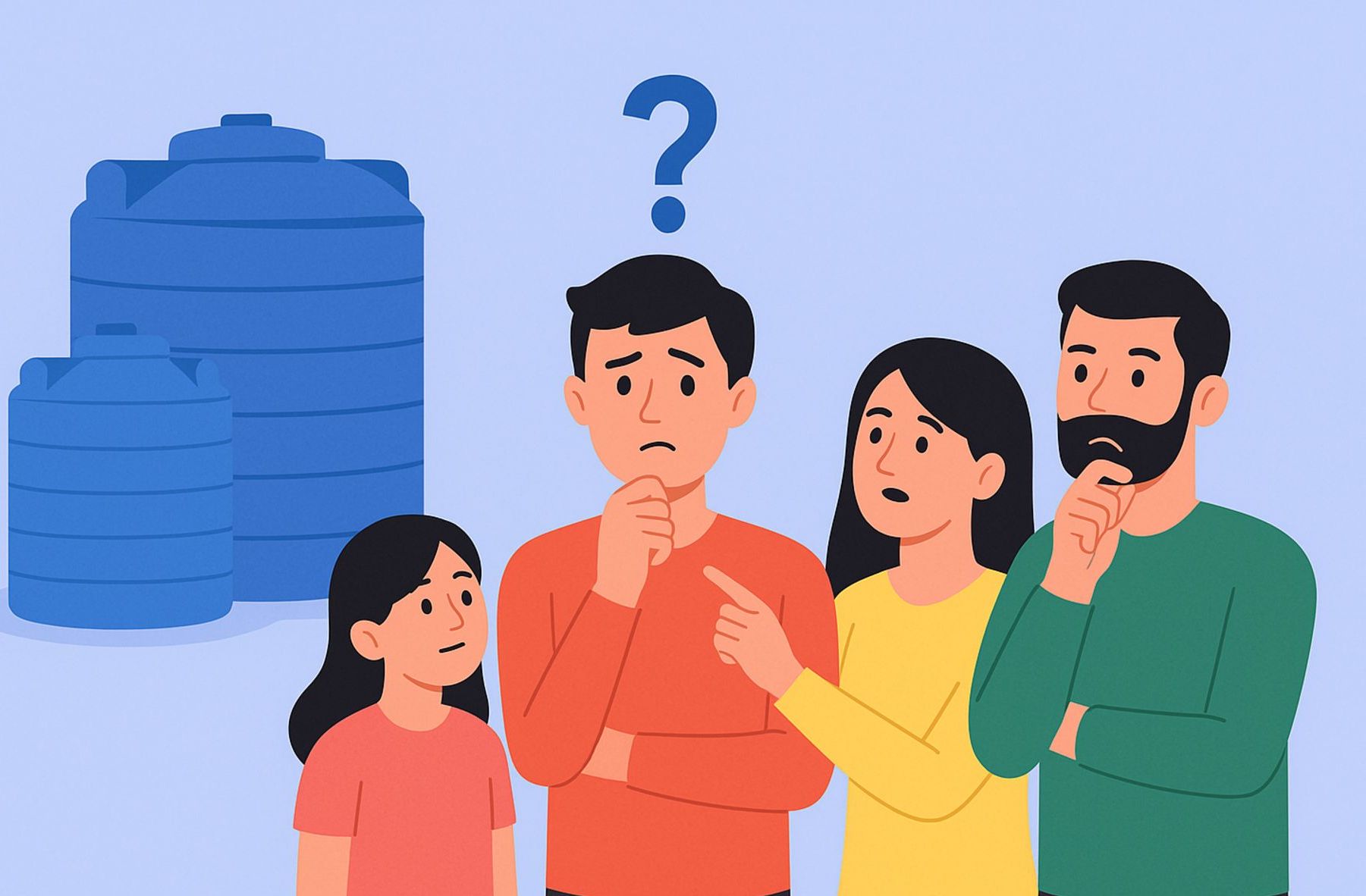 چه حجم تانکر آب برای خانواده من مناسب است؟
