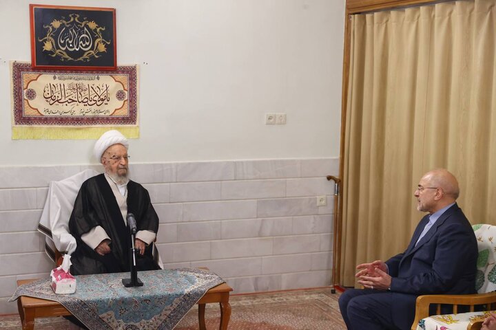 قالیباف به دیدار آیات جوادی آملی و مکارم شیرازی رفت
