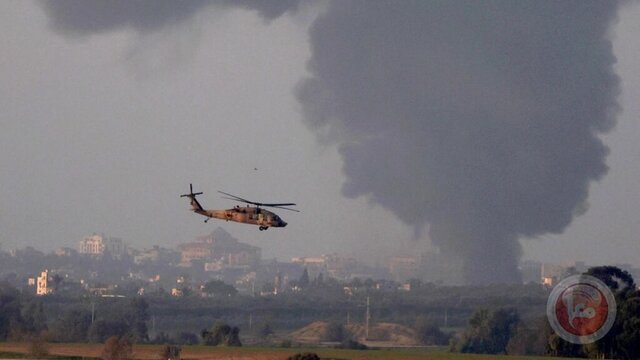 هدف قرار گرفتن یک بالگرد اسرائیلی در شمال غزه