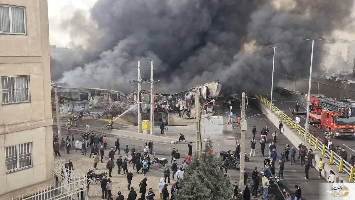 دستور عارف برای پیگیری فوری و گزارش حادثه آتش‌سوزی بازارچه غرب تهران