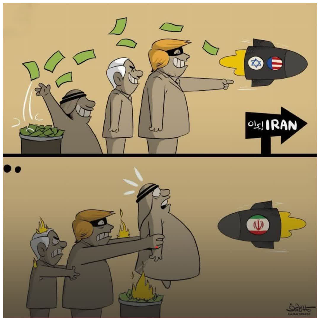 کاریکاتور زیبایی از کمال شرف در تشریح جنگ در غرب آسیا