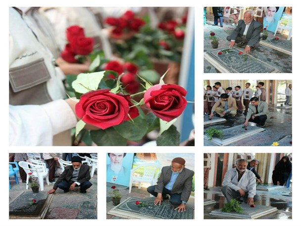 دیدار با پدران آسمانی در گلزار شهدای فرخ آباد قاین+تصاویر